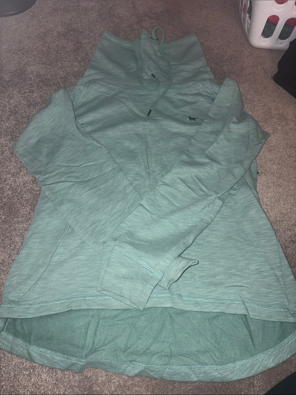 Cow neck Green, Pullover Hoodie with Drawstring